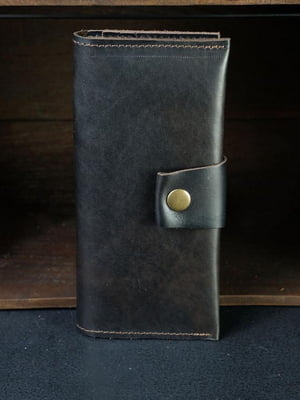 Кожаный кошелек Berty цвета кофе (20 см) | 6798431