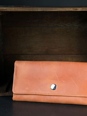 Шкіряний гаманець на 12 карт коричневого кольору | 6798498