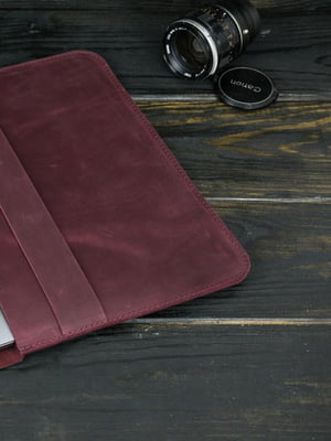 Кожаный бордовый чехол для MacBook | 6798589