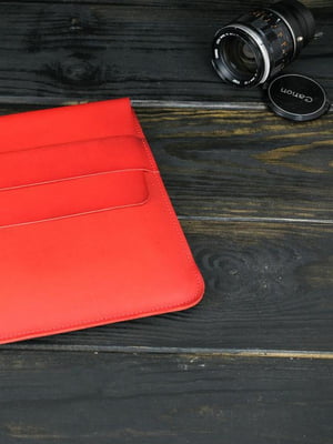 Шкіряний червоний чохол для MacBook | 6798596