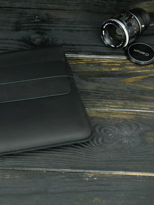 Шкіряний чорний чохол для MacBook | 6798599