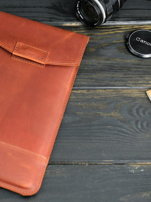 Шкіряний коричневий чохол для MacBook | 6798609