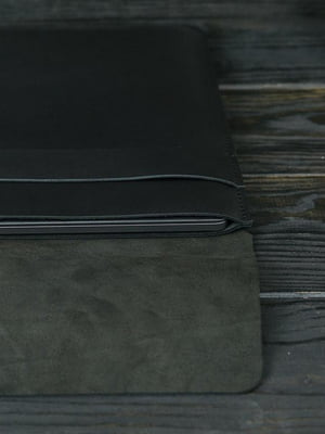Шкіряний чорний чохол для MacBook | 6798635
