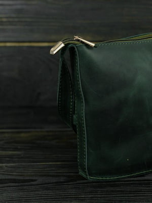 Шкіряна сумка через плече зеленого кольору | 6798685