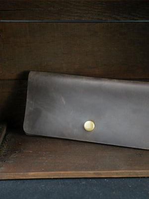 Шкіряний коричневий гаманець "Батерфляй" | 6798755