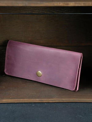 Шкіряний гаманець "Батерфляй" бордового кольору | 6798757