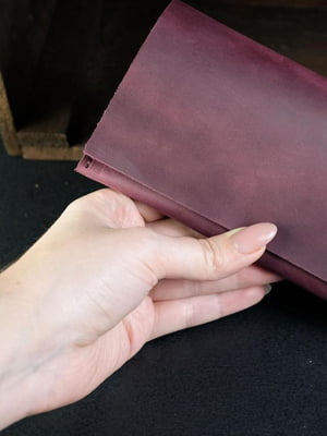 Шкіряний гаманець "Батерфляй" бордового кольору | 6798758