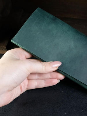 Зелений шкіряний гаманець “Молодіжний” | 6798759