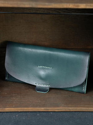 Зелений шкіряний гаманець "Батерфляй"  | 6798867