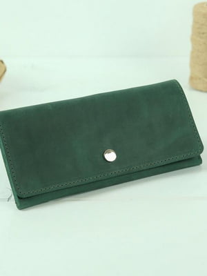 Зелений шкіряний гаманець "Флай" | 6798876