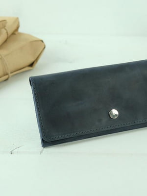 Синій шкіряний гаманець "Флай" | 6798877