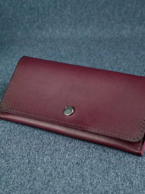 Шкіряний гаманець "Флай" бордового кольору | 6798889