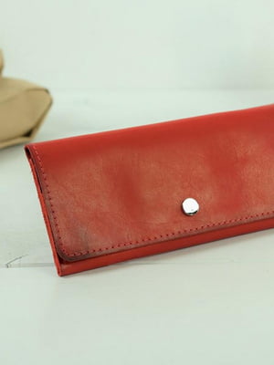 Шкіряний гаманець "Флай" червоного кольору | 6798892