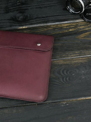 Кожаный бордовый чехол для MacBook | 6798953