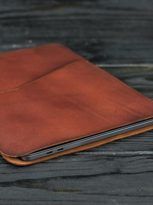 Шкіряний коричневий чохол для MacBook | 6798965
