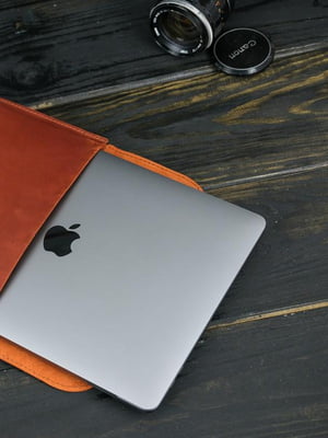 Шкіряний коричневий чохол для MacBook | 6798972