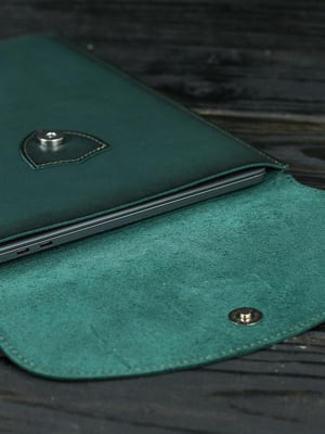 Шкіряний зелений чохол для MacBook | 6798976