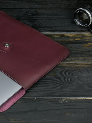 Кожаный бордовый чехол для MacBook | 6799003