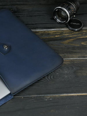 Кожаный синий чехол для MacBook | 6799011