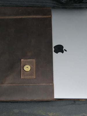 Шкіряний коричневий чохол для MacBook | 6799030