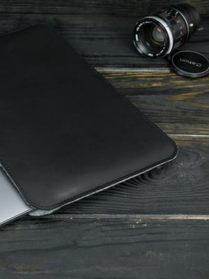 Шкіряний чорний чохол для MacBook | 6799066