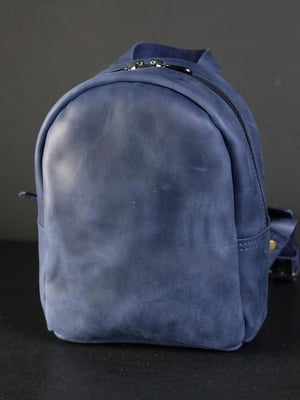 Рюкзак з натуральної шкіри "Колібрі" синій | 6799106