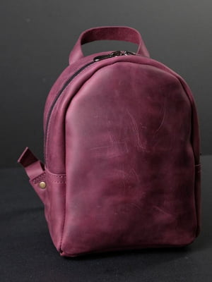 Рюкзак з натуральної шкіри "Колібрі" бордовий | 6799107