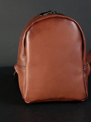 Рюкзак з натуральної шкіри "Колібрі" коричневий | 6799113