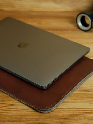 Шкіряний коричневий чохол для MacBook | 6799138