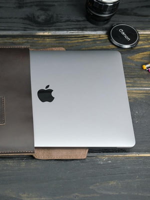 Шкіряний коричневий чохол для MacBook | 6799266