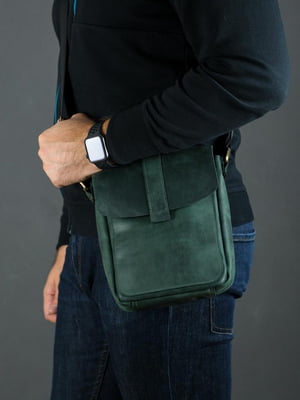Шкіряна сумка зеленого кольору | 6799290