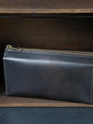 Шкіряний гаманець-клатч "Тревел" кольору кави | 6799328
