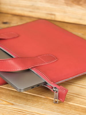 Кожаный красный чехол для MacBook | 6799344