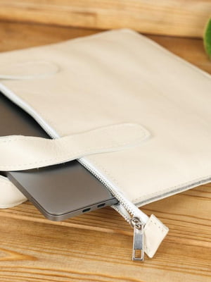 Кожаный чехол кремового цвета для MacBook | 6799359