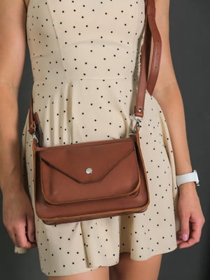 Шкіряна сумка через плече коричневого кольору | 6799375