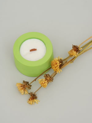 Еко-свічка з ароматом "Бавовна" з дерев'яним потріскуючим гнотом | 6800376