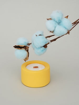 Еко-свічка з ароматом "Білі квіти бузку" з дерев'яним потріскуючим гнотом | 6800402