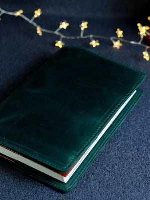 Обкладинка з пеналом для щоденника формату А5 "Модель №16" зеленого кольору | 6800894