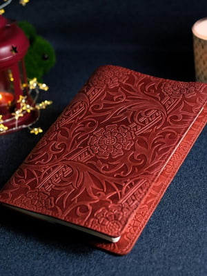 Обкладинка з пеналом для щоденника формату А5 "Модель №16" червоного кольору | 6800902