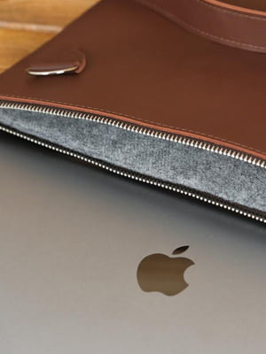 Шкіряний чохол для MacBook відтінку віскі | 6797216