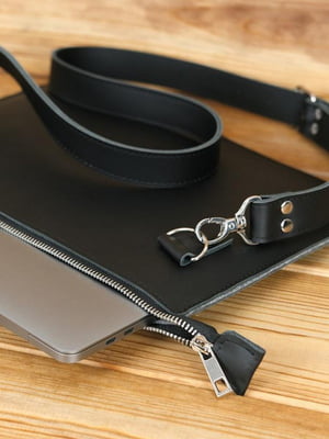 Шкіряний чорний чохол для MacBook | 6797218