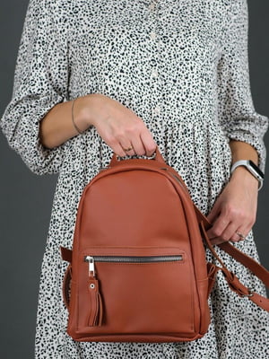 Рюкзак з натуральної шкіри "Лімбо" кон’ячного кольору | 6797420
