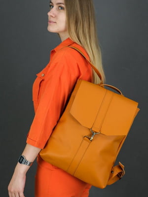 Рюкзак з натуральної шкіри "Монако" бурштинового кольору | 6797463