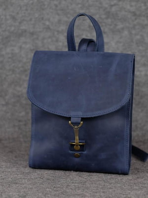 Рюкзак з натуральної шкіри "Венеція" синій | 6797476