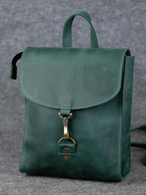 Рюкзак з натуральної шкіри "Венеція" зелений | 6797478
