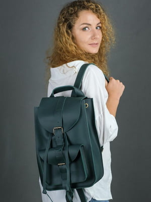 Рюкзак з натуральної шкіри "Флоренція" зелений | 6797506