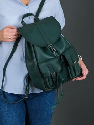 Рюкзак з натуральної шкіри "Джейн" зелений | 6797528