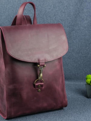 Рюкзак з натуральної шкіри "Венеція" кольору бордо | 6797578