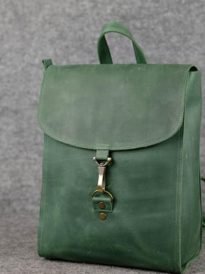 Рюкзак з натуральної шкіри "Венеція" зелений | 6797579
