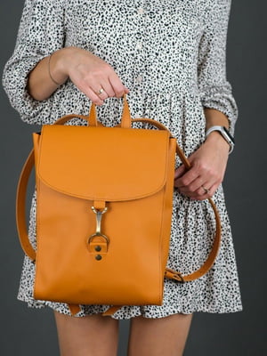 Рюкзак з натуральної шкіри "Венеція" бурштинового кольору | 6797595